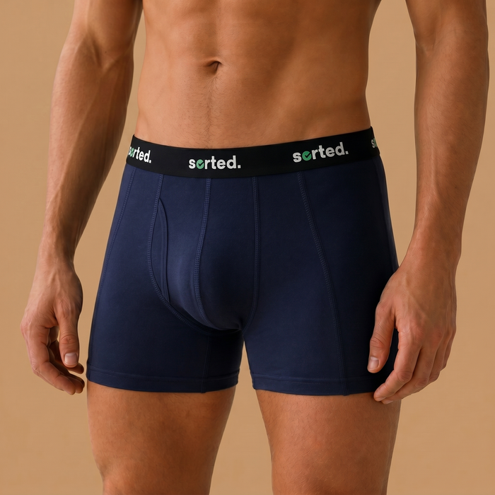 Organic Cotton Boxer Briefs - Navy Blazer