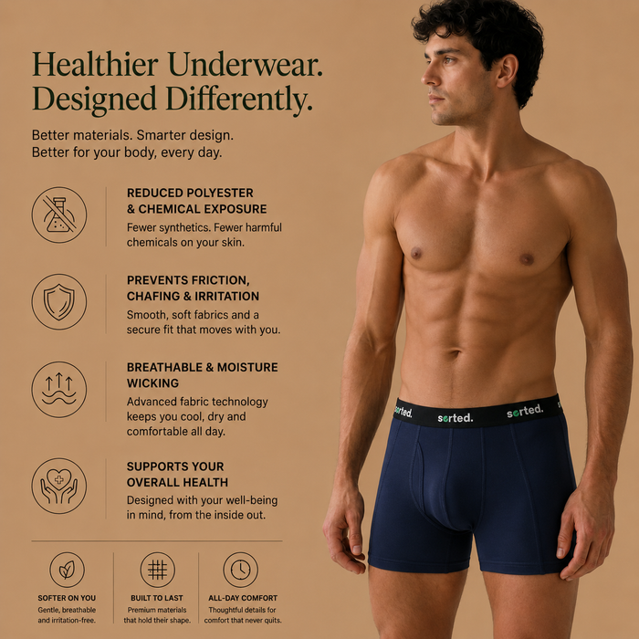 Organic Cotton Boxer Briefs - Navy Blazer