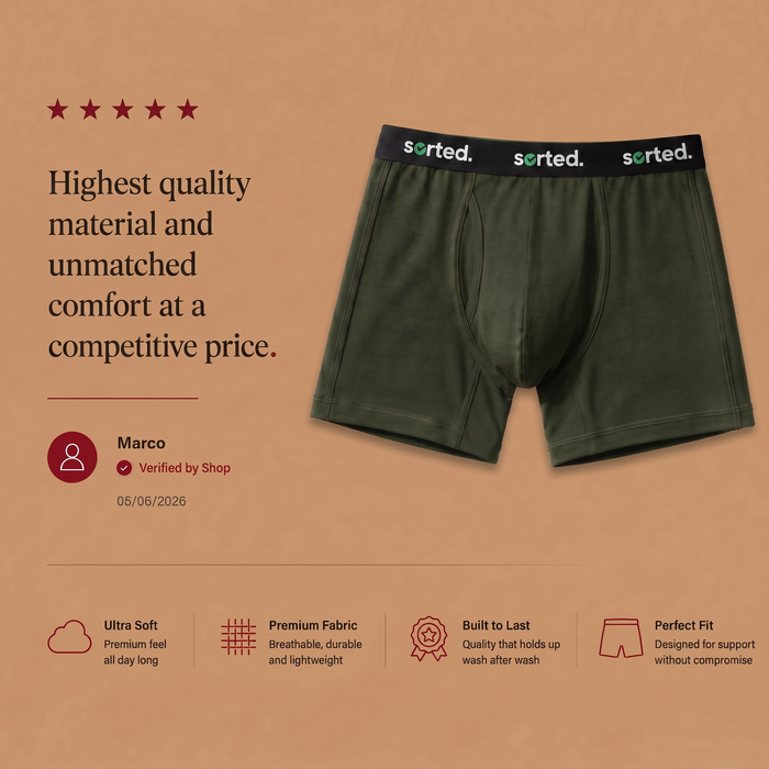 Organic Cotton Boxer Briefs - Sycamore