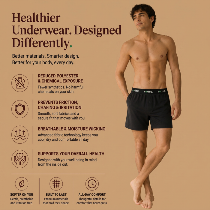 Organic Cotton Boxers - Jet Black
