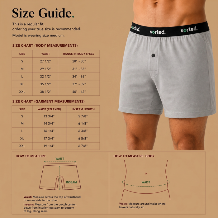 Organic Cotton Boxers - Neutral Grey
