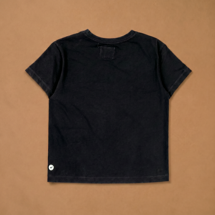 Organic Cotton Cropped T-Shirt - Jet Black