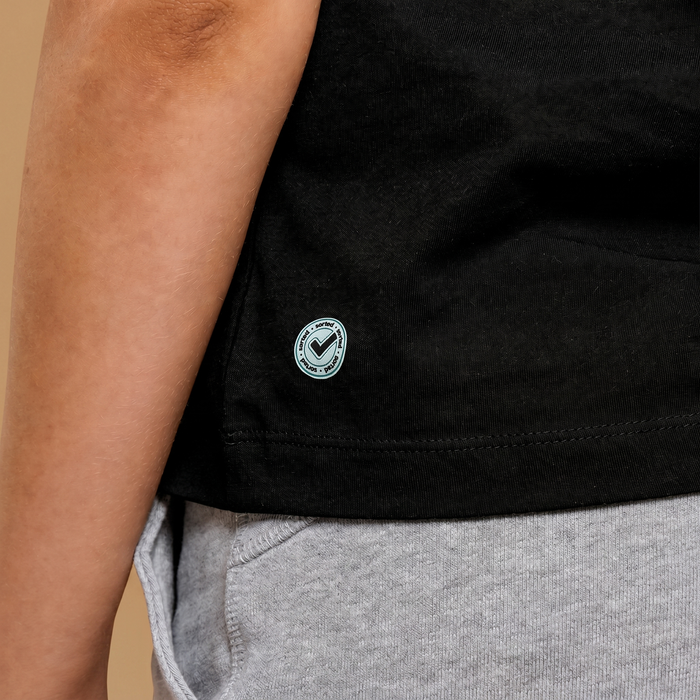 Organic Cotton Cropped T-Shirt - Jet Black