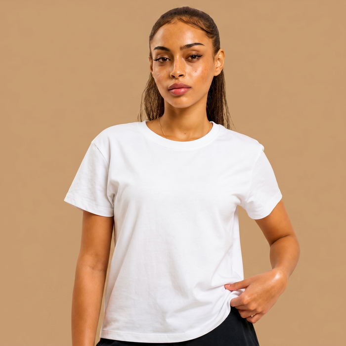 Organic Cotton Cropped T-Shirt - Jet Black