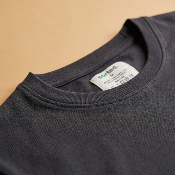 Organic Cotton Long Sleeve Pocket T-Shirt - Jet Black