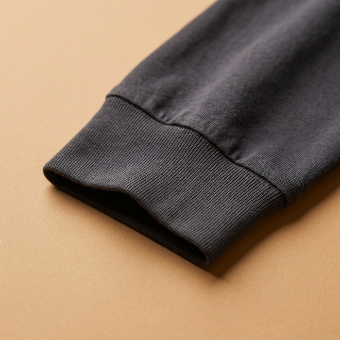 Organic Cotton Long Sleeve Pocket T-Shirt - Jet Black