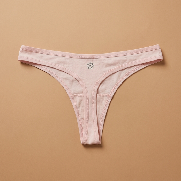 Organic Cotton Thong - Barely Pink