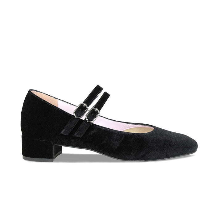 Orla: Luxe Black Velvet Shoes Sole Bliss
