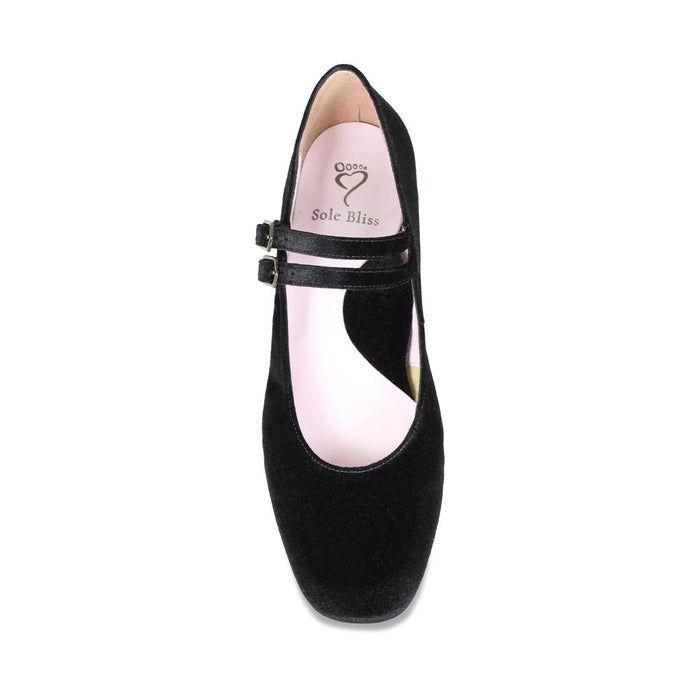 Orla: Luxe Black Velvet Shoes Sole Bliss