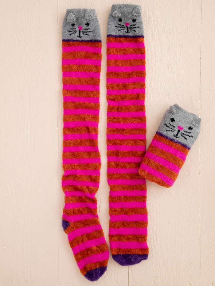 Over-the-Knee Critter Cozy Socks - Cat-view 2