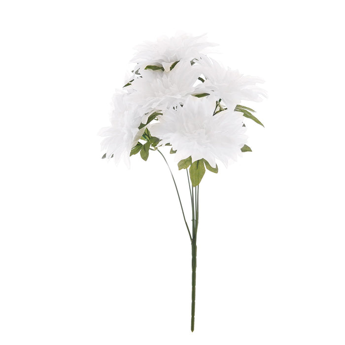 Pack of 2 | 20inch White Dahlia Flower Bushes, Artificial Wedding Bouquets