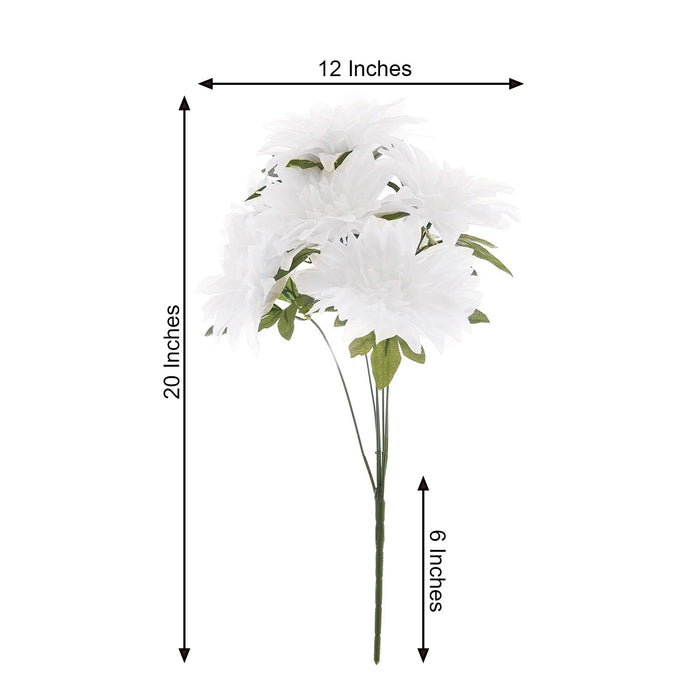 Pack of 2 | 20" White Dahlia Flower Bushes, Artificial Wedding Bouquets