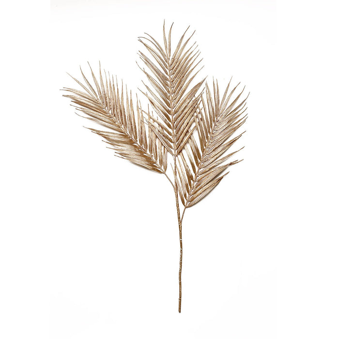 Metallic Gold Artificial Palm Leaf Spray, Tropical Leaves Vase Filler Floral Decoration