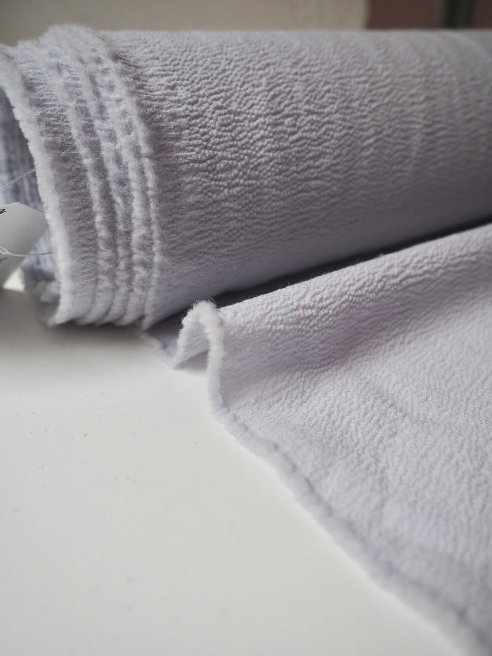 Pale Blue Stretch Wool Crinkle Crepe