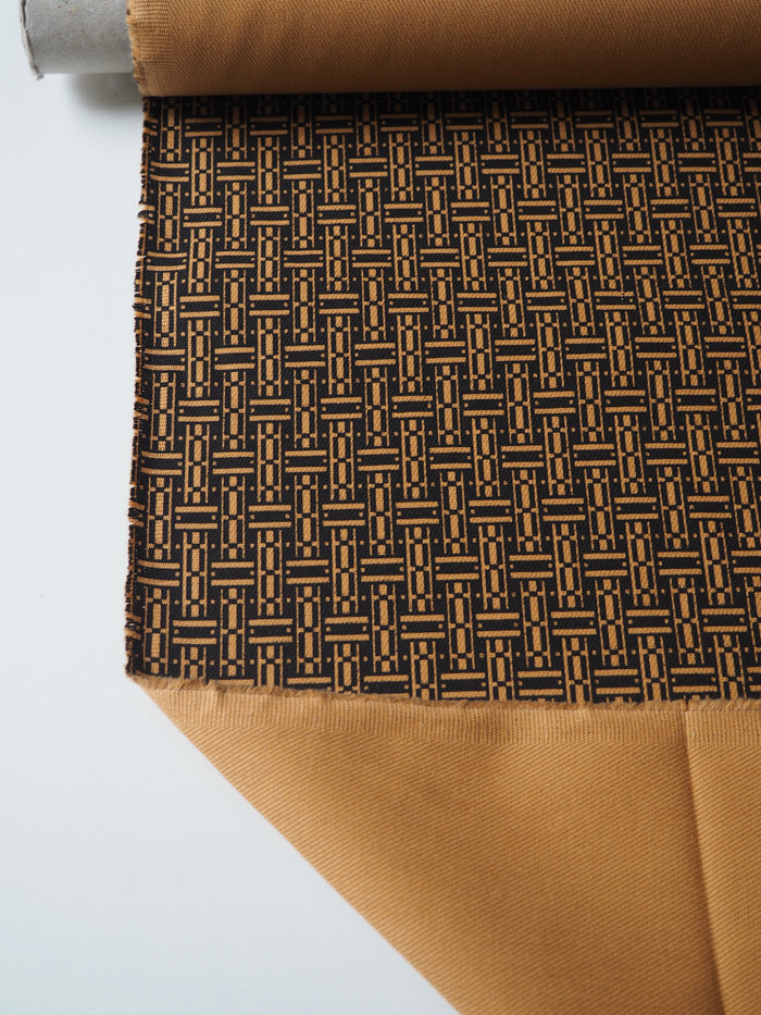 Pale Orange Parquet Cotton Twill