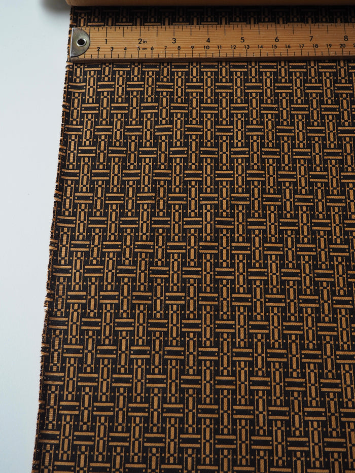 Pale Orange Parquet Cotton Twill