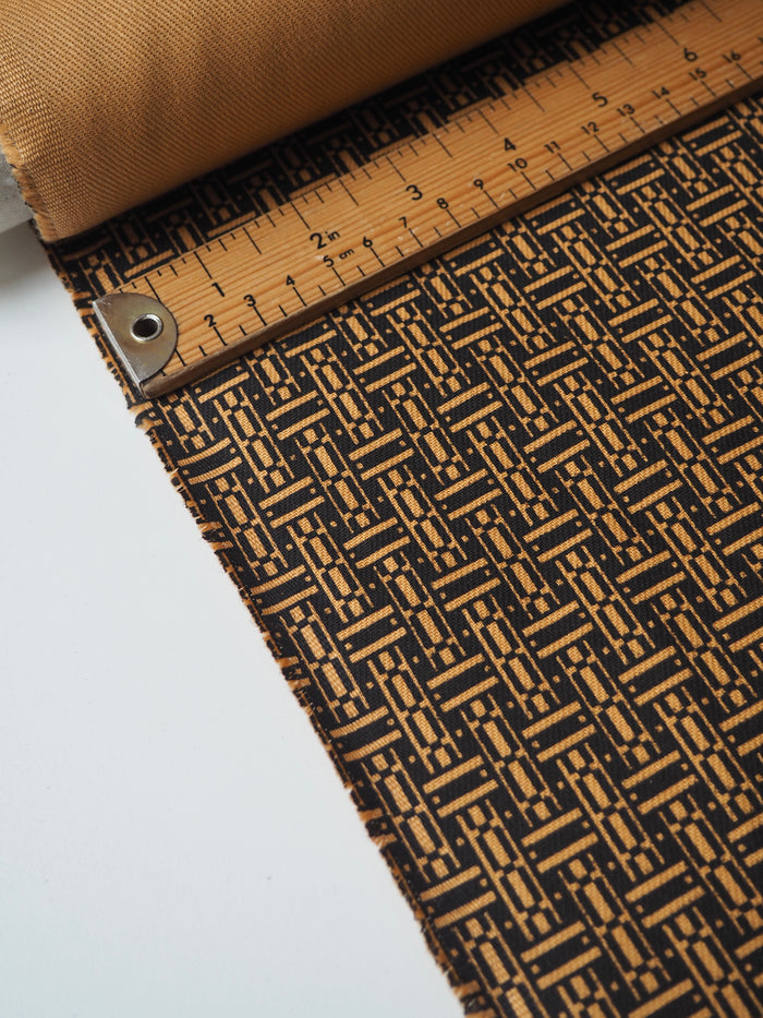Pale Orange Parquet Cotton Twill