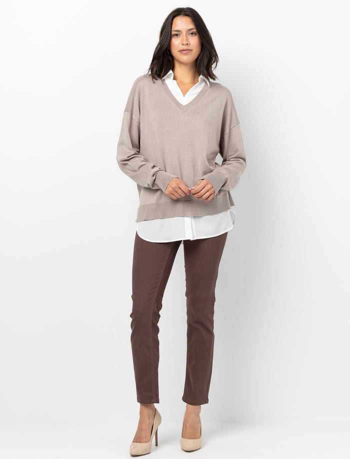 Pantalon à jambe droite uni