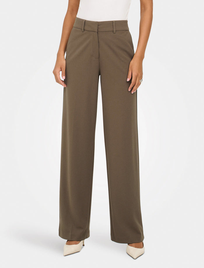 Pantalon à taille haute en jambes larges
