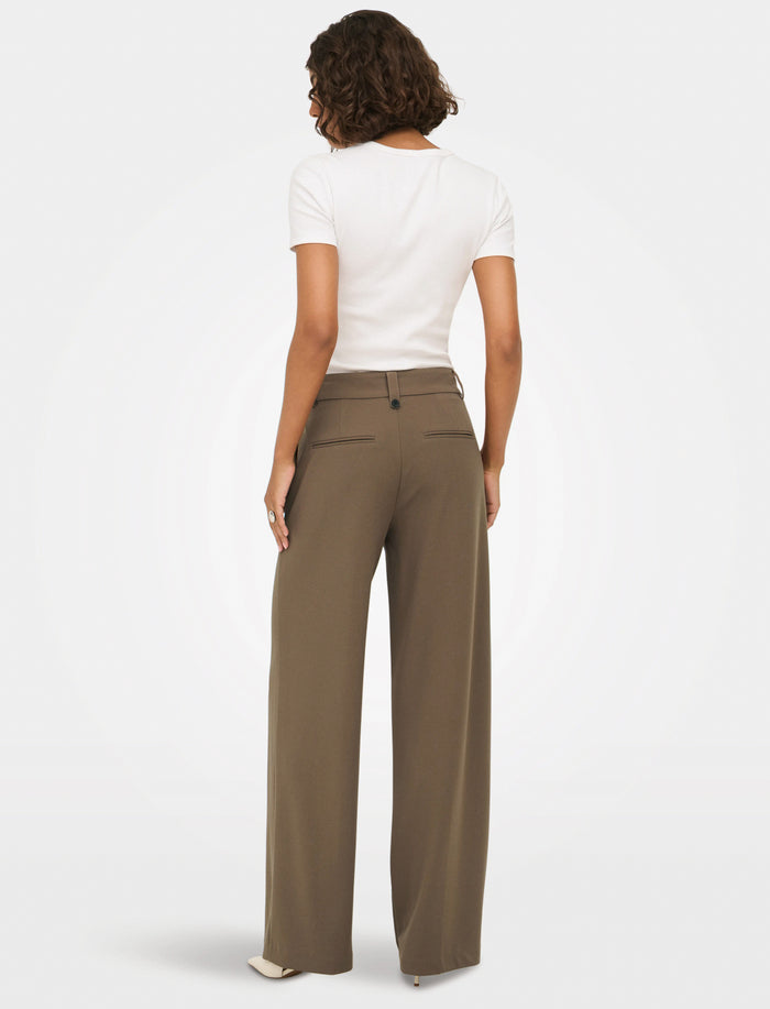 Pantalon à taille haute en jambes larges
