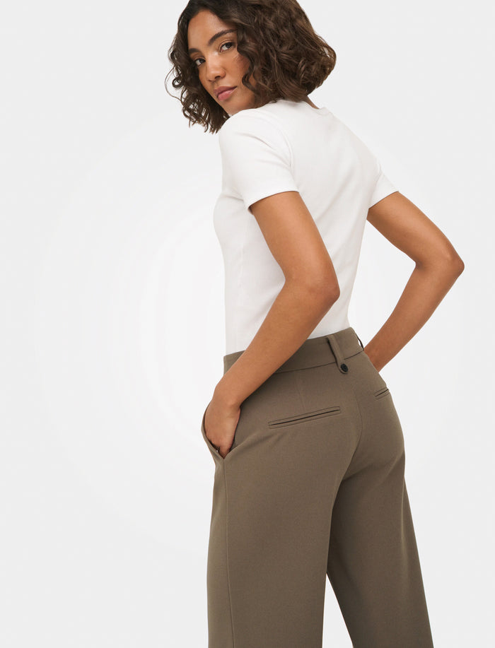 Pantalon à taille haute en jambes larges