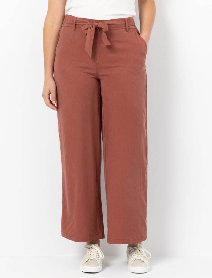 Pantalon jambe large ceinture nouable