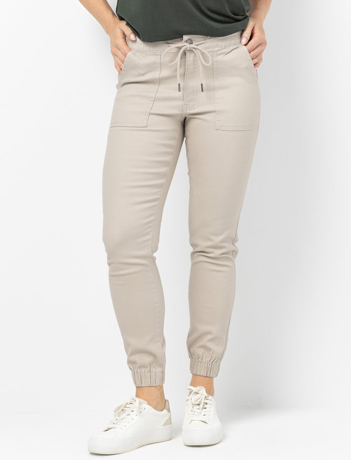 Pantalon jogger en sergé extensible pour femme