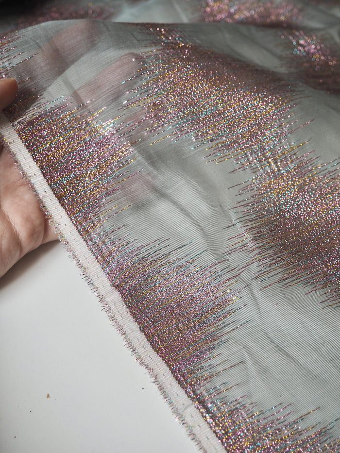 Pastel Rainbow Diamond Metallic Organza