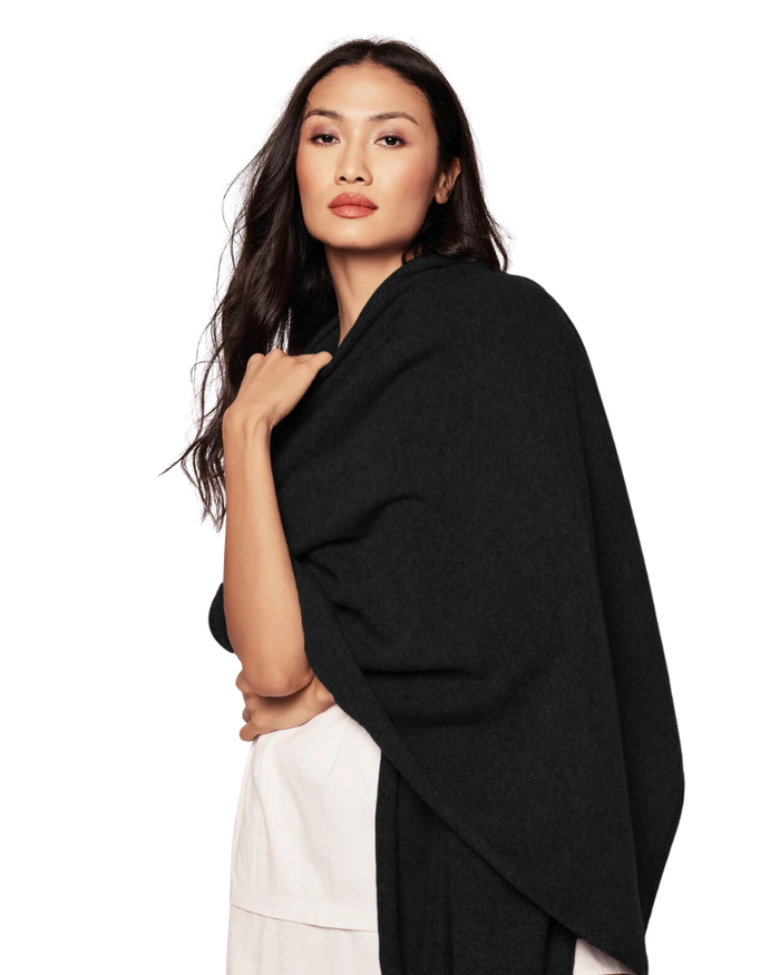 Petite Plume CAWBL Black Cashmere Wrap myselflingerie.com