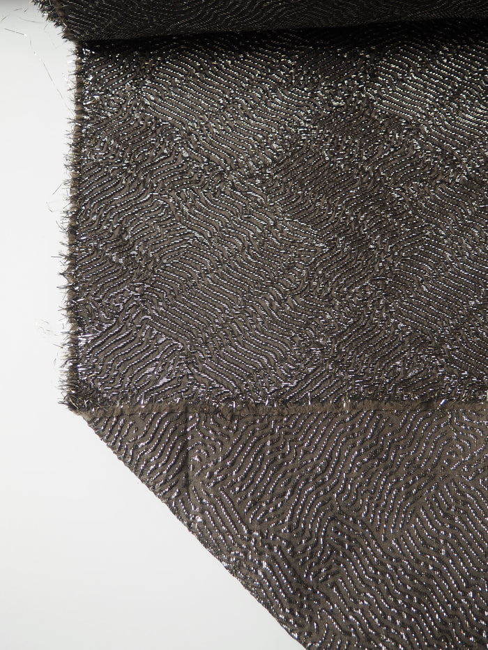 Pewter Wave Metallic Jacquard