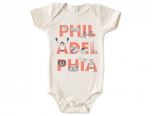 Philadelphia Font Onesie - Ali's Wagon