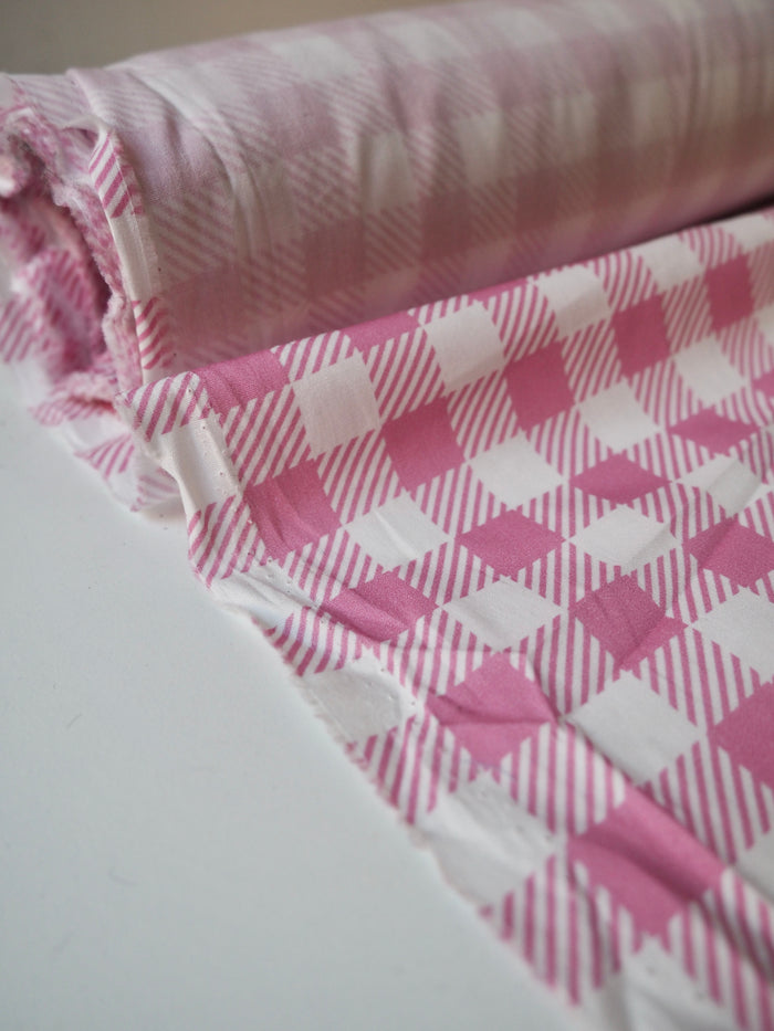 Pink Check Cotton Poplin