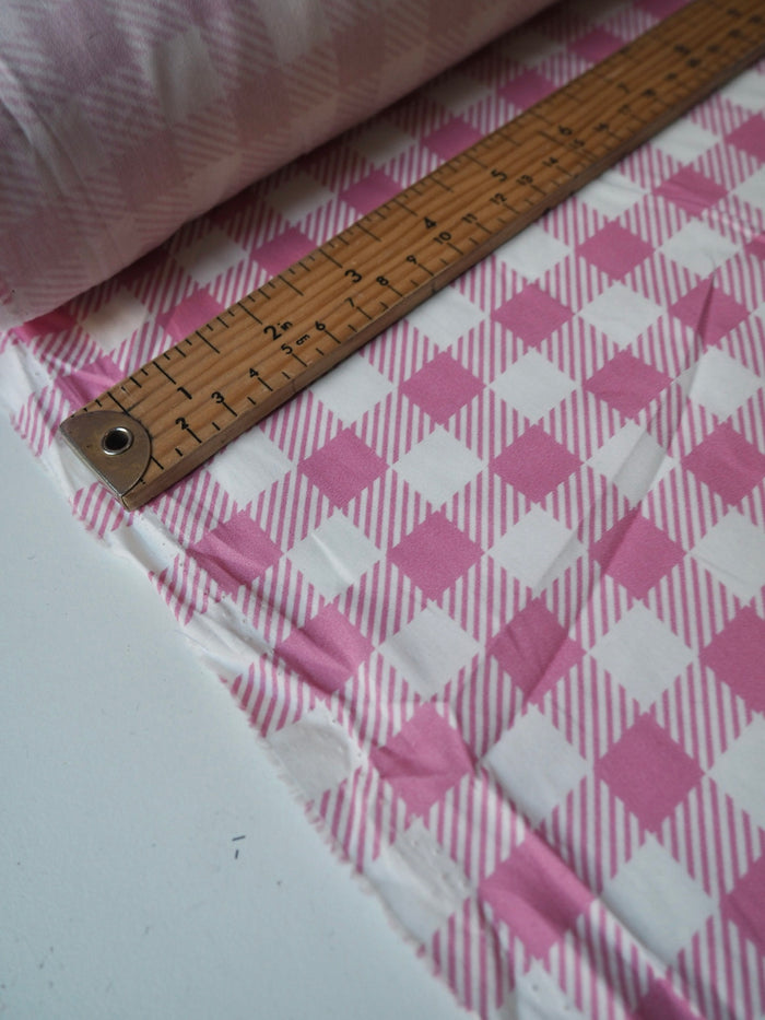 Pink Check Cotton Poplin