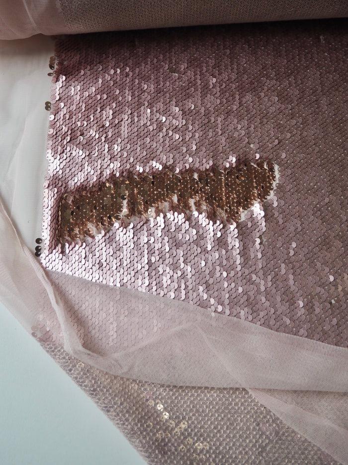 Pink + Rose Gold Mermaid Sequin Tulle