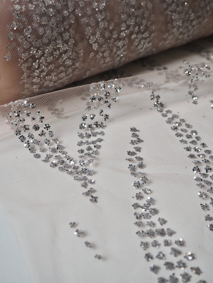 Pink + Silver Zebra Glitter Tulle