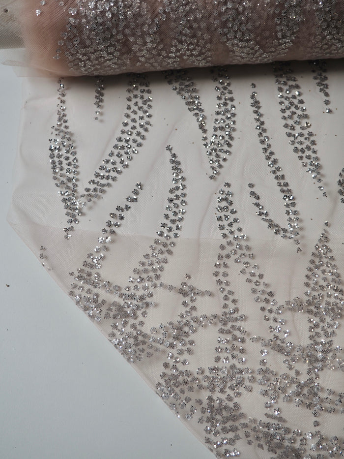 Pink + Silver Zebra Glitter Tulle
