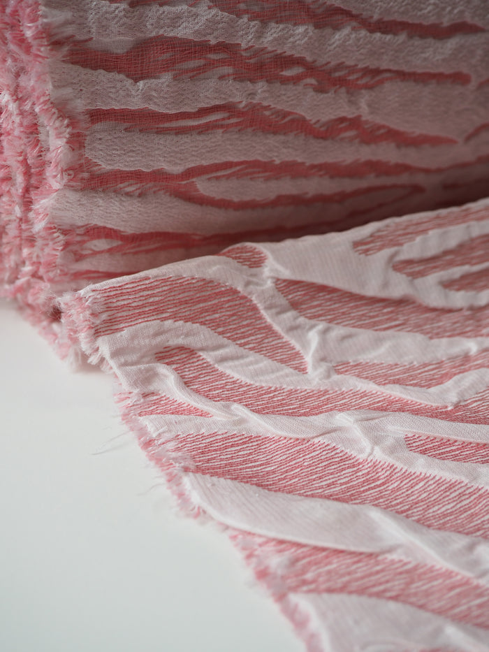 Pink + White Zebra Cloqué