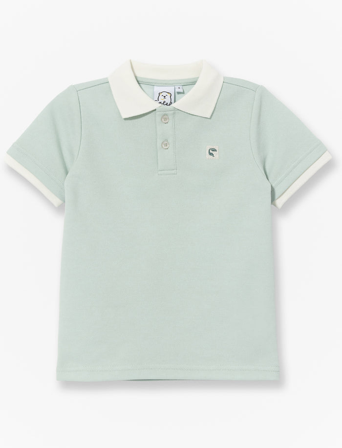 Polo à col contrastant