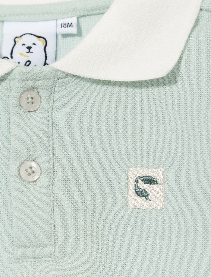 Polo à col contrastant
