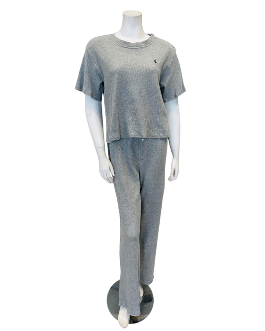 Polo by Ralph Lauren 4P0378-R3202 Grey Heather Cotton Blend Short Sleeve Pajamas Set Myselflingerie.com
