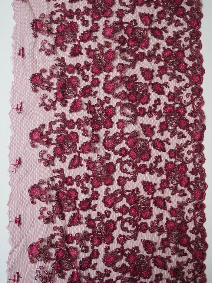 Pomegranate Lurex Scallop Lace Trim 25cm