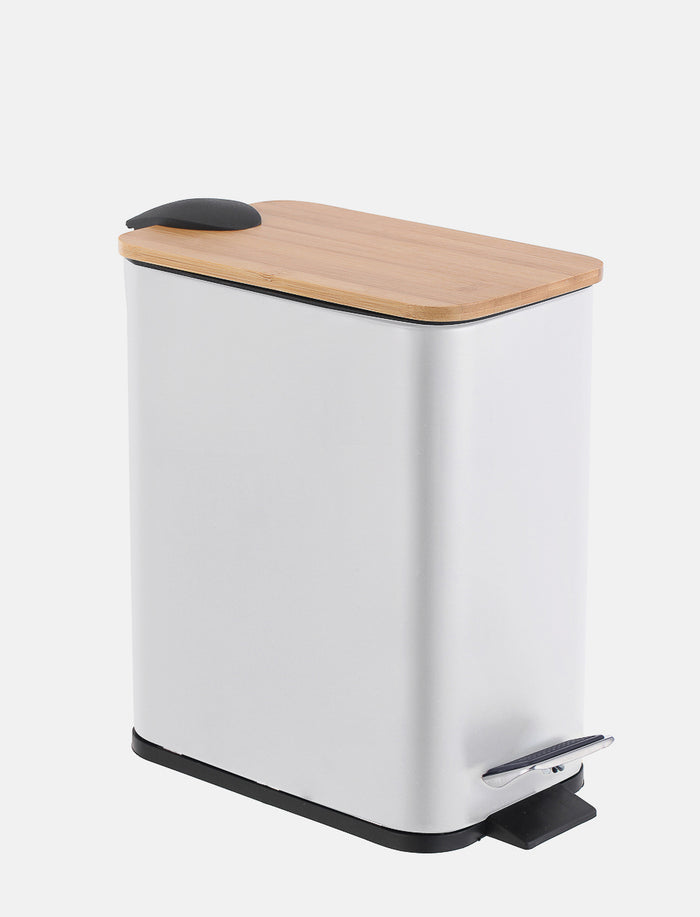 Poubelle rectangulaire avec couvercle bambou