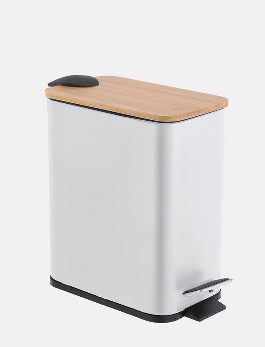 Poubelle rectangulaire avec couvercle bambou