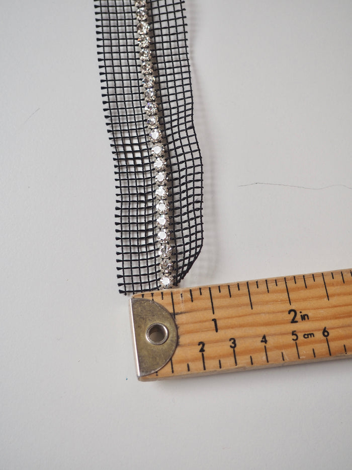 Preciosa Clear Black Diamante Trim 3cm