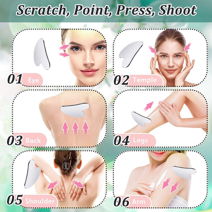 Premium Stainless Steel Gua Sha Facial Tool