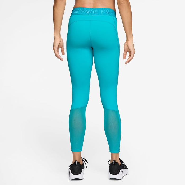 Nike Pro Women's Mid-Rise 7/8 Graphic Tights - Dusty Cactus/Green Abyss/White