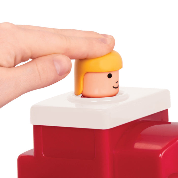 Pump and go toy plane and train with drivers.
