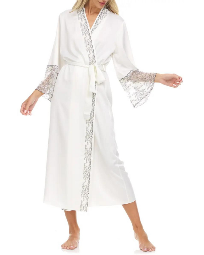 Flora Nikrooz Q81149 + Q81148 Ivory Angelique Gown & Robe Set myselflingerie.com