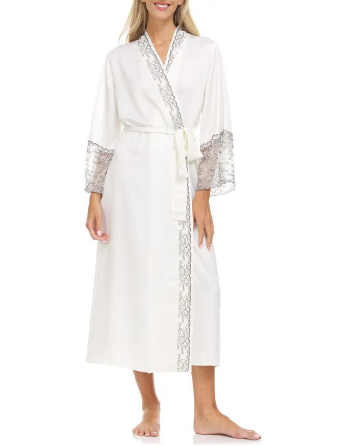 Flora Nikrooz Q81149 + Q81148 Ivory Angelique Gown & Robe Set myselflingerie.com