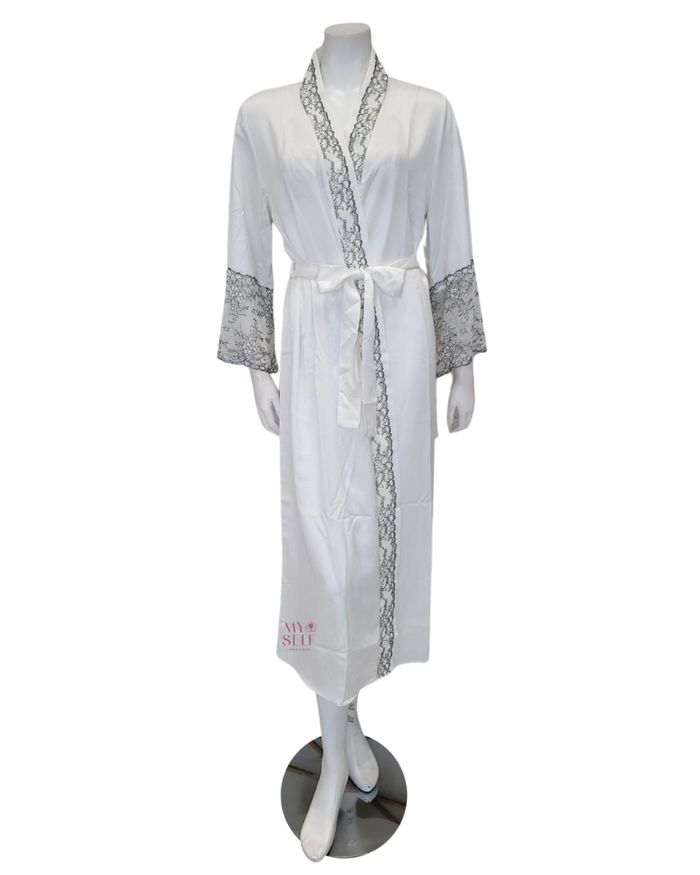 Flora Nikrooz Q81149 + Q81148 Ivory Angelique Gown & Robe Set myselflingerie.com